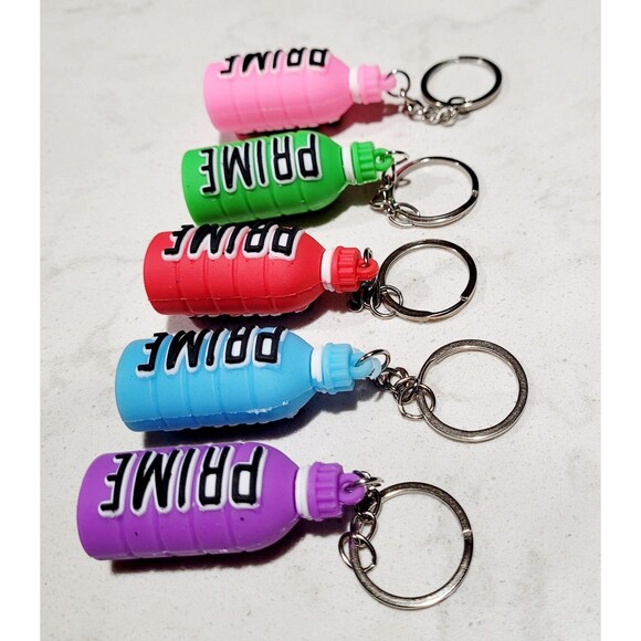 PRIME Hydration Drink Bottle KEYCHAINS Pendant 2" Gift Lot 5pcs NEW - Picture 6 of 6